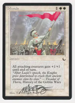 Signed Morale LP The Dark Artist Mark Poole 1994 WOTC MTG Magic White Instant! - Image 1