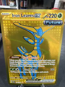 Pokemon TCG Iron Leaves EX Prismatic Evolutions Holo Card 176/131 Gold Rare - Image 1