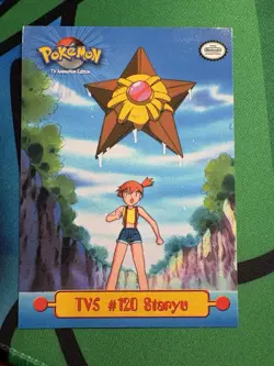 TV5 #120 Staryu Topps Series 1 Non-Holo Pokemon Card LP Misty Vintage Animation - Image 1