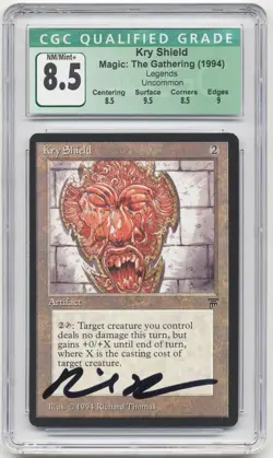 Graded Signed Kry Shield CGC 8.5 Legends Artist Richard Thomas 1994 MTG Magic! - Image 1