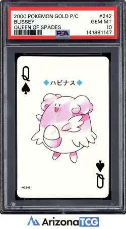 Pokemon 2000 Blissey 242 Queen Of Spades Gold Playing Card Japanese PSA 10 - Image 1