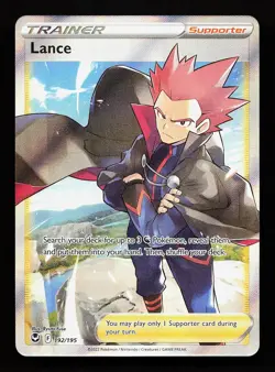 Lance 192/195 Ultra Rare Silver Tempest Pokemon Card - Image 1