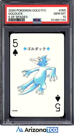 Pokemon 2000 Golduck 5 Of Spades 055 Gold Playing Card Japanese GEM MINT PSA 10 - Image 1