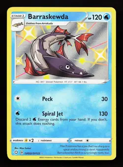 Barraskewda SV032/SV122 Shiny Rare Shining Fates Shiny Vault Pokemon Card - Image 1