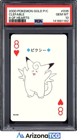 Pokemon 2000 Clefable 8 Of Hearts 036 Gold Playing Card Japanese GEM MINT PSA 10 - Image 1