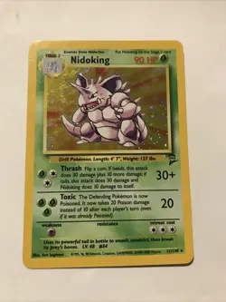 Nidoking 11/130 - Pokemon - Base Set 2 - Holo Rare Card Fart Swirl - Image 1