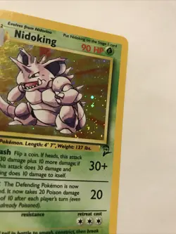 Nidoking 11/130 - Pokemon - Base Set 2 - Holo Rare Card Fart Swirl - Image 2