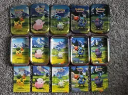 Pokemon Ascended Heroes Mini Tins EMPTY Set of 5 - Stickers + Art Cards - Image 1