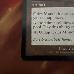 **Grim Monolith** ~Urza's Legacy~ MTG: Magic the Gathering, Heavy Play - Image 5