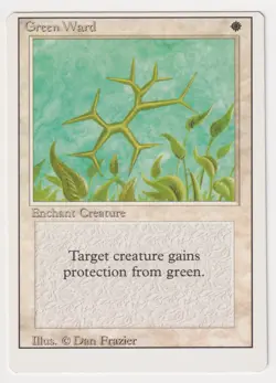 Miscut Green Ward LP Revised Edition 1994 WOTC MTG Magic Factory Error Misprint! - Image 1