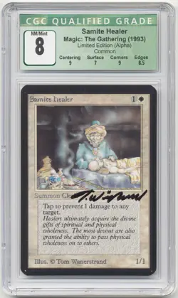 Graded Signed Samite Healer CGC 8 w/2x9 Alpha Artist Tom Wanerstrand MTG Magic! - Image 1