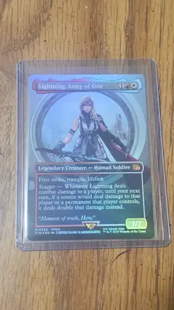 MTG Final Fantasy Lightning, Army of One (Borderless) Foil (320) - Image 1