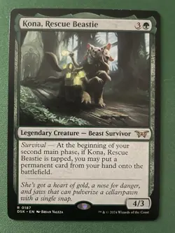 Kona, Rescue Beastie - (0187) MTG Magic - R Duskmourn: House of Horror 187 NM - Image 1