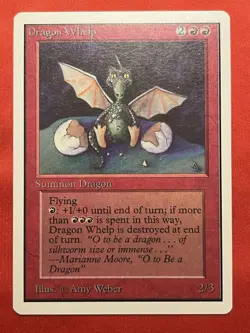 Magic The Gathering Dragon Whelp Unlimited Near Mint - Image 1