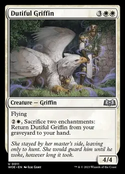 NM Foil Dutiful Griffin, MTG, Wilds of Eldraine, Magic the Gathering, 11 - Image 1