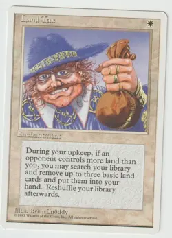 MAGIC THE GATHERING LAND TAX 4th EDITION MINT/NEAR MINT - Image 1