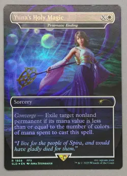 MTG x FINAL FANTASY SECRET LAIR - YUNA'S HOLY MAGIC #1868 RAINBOW FOIL - Image 1