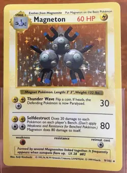 SHADOWLESS Magneton Holo 9/102 - Base Set (1999) Rare - WOTC Pokemon Card - Image 2