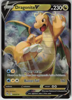 Pokemon Dragonite V Ultra Rare Pokemon GO 049/078 NM - Image 1