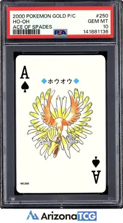 Pokemon 2000 Ho-Oh 250 Ace Of Spades Gold Playing Card Japanese GEM MINT PSA 10 - Image 1