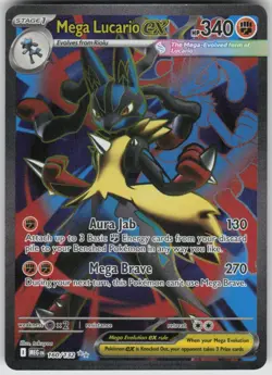 Pokemon Mega Lucario ex Ultra Rare ME01: Mega Evolution 160/132 NM - Image 1