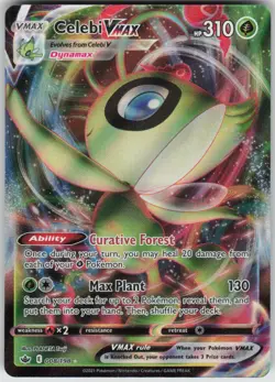 Pokemon Celebi VMAX Ultra Rare SWSH06: Chilling Reign 008/198 NM - Image 1