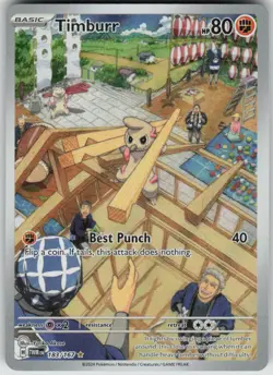 Pokemon Timburr Illustration Rare SV06: Twilight Masquerade 183/167 NM - Image 1