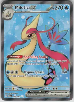 Pokemon Milotic ex Ultra Rare SV08: Surging Sparks 217/191 NM - Image 1