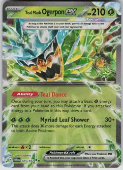Pokemon Teal Mask Ogerpon ex Twilight Masquerade Double Rare 025/167 NM - Image 1