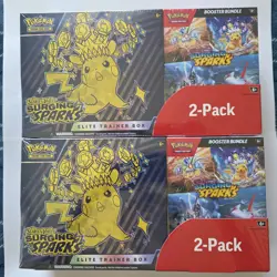 Pokemon Surging Sparks ETB + Booster Bundle (2 Pack) ~ Costco Packs - Image 1