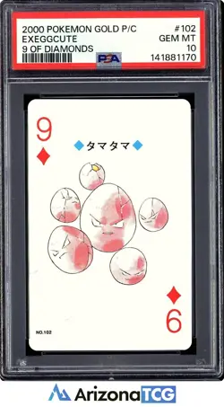 Pokemon 2000 Exeggcute 102 9 Of Diamonds Gold Playing Card Japanese PSA 10 - Image 1