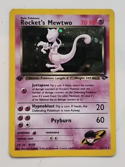 Pokemon 1st Editon Rockets Mewtwo Holo Gym Challenge 14/132 🌀🎆 - Image 1