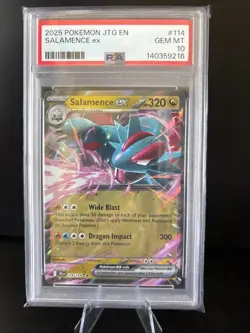 PSA 10 💎 GEM MINT Pokemon Journey Together Salamence Ex Double Rare #114/159 - Image 1