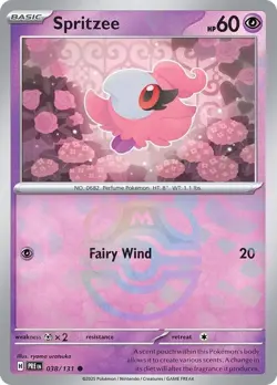 Pokemon Card Spritzee 038/131 Master Ball Reverse Holo Prismatic Evolutions NM - Image 1