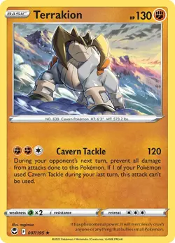 Pokemon - Silver Tempest - Terrakion 097/195 - Holo Rare - NM/M - Image 1