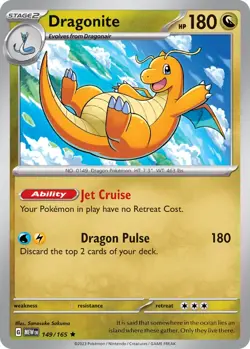 Holo Dragonite #149/165 Rare SV: Scarlet & Violet 151 Pokemon - Image 1