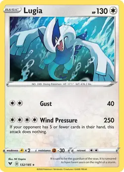 Lugia Holo Rare Holo SWSH04: Vivid Voltage 132/185 NM Pokemon TCG - Image 1
