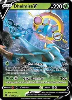 Pokemon Dhelmise V 009/072 Holo Ultra Rare Shining Fates Near Mint NM - Image 1