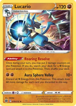 Pokemon - Lucario - 079/172 - Brilliant Stars - Holo Rare - NM/M - Image 1