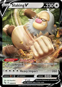 Pokemon TCG Slaking V 058/078 Pokemon Go NM Holo - Image 1