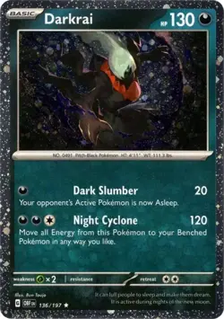 Pokemon - Darkrai - 136/197 - Obsidian Flames - Cosmos Holo Promo - Image 1