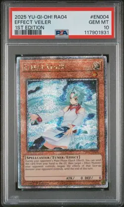 2025 Yu-Gi-Oh PSA 10 Effect Veiler (Quarter Century Secret Rare) RA04-EN004 - Image 1