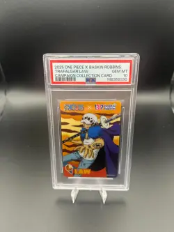 2025 ONE PIECE X BASKIN ROBBINS TRAFALGAR LAW PSA 10 - Image 1