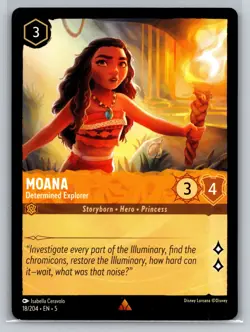 Disney Lorcana Moana Determined Explorer 18/204 Into the Inklands Princess - Image 1
