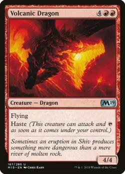 Volcanic Dragon 2x FOIL M19 MTG Core Set 2019 Uncommon MINT red - Image 1