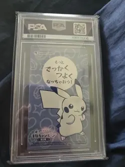 Pokemon PSA 9 MINT 2016 Poncho Pikachu Mega Charizard Y Japanese Business Card - Image 2