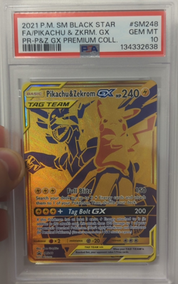 Pokemon Pikachu & Zekrom GX SM Black Star Promo Holo PSA 10 SM248 2021 - Image 1