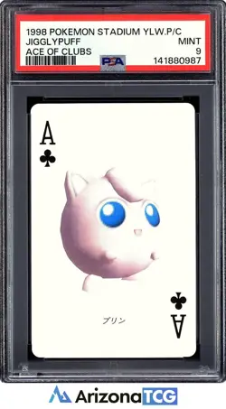 Pokemon Stadium 1998 Jigglypuff Ace Of Clubs Yellow Playing Card Japanese PSA 9 - Image 1
