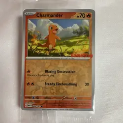 Pokemon Charmander GameStop Exclusive Promo Reverse Holo 004/165 Scarlet & Viol… - Image 1