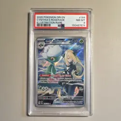 PSA 8 Cynthia's Roserade Illustration Rare 184/182 Pokemon TCG Sv10 Destined - Image 1